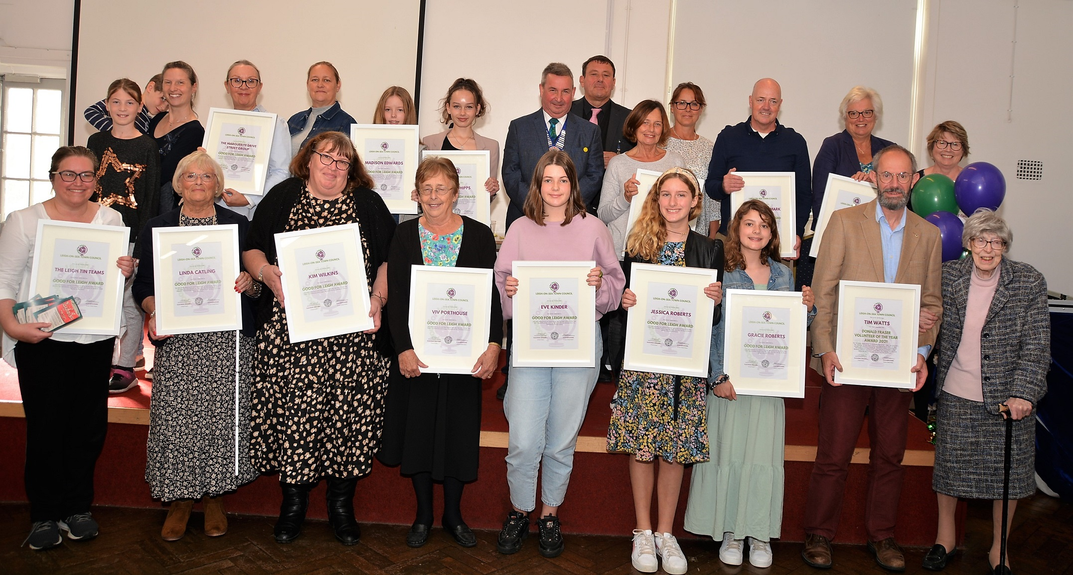 picture of awarded volunteers, Chairman Douglas Cracknell and Vice Chairman Keith Evans